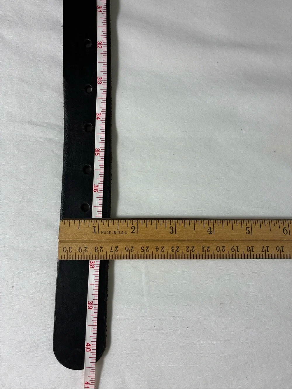 Men's Black Leather Belt 40” long gunmetal Buckle casual office